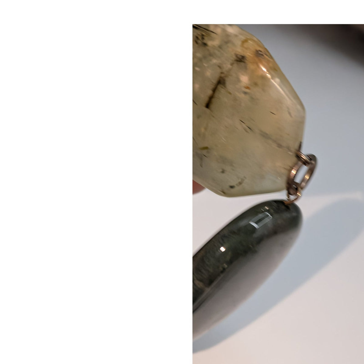 Vintage Semi-Precious Faceted Moss Agate Shades of Green Stone 20"-23" Necklace
