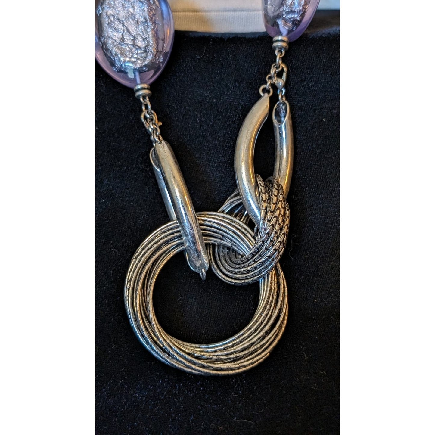Premier Designs Chunky Skye Lavender Blue Acrylic Necklace