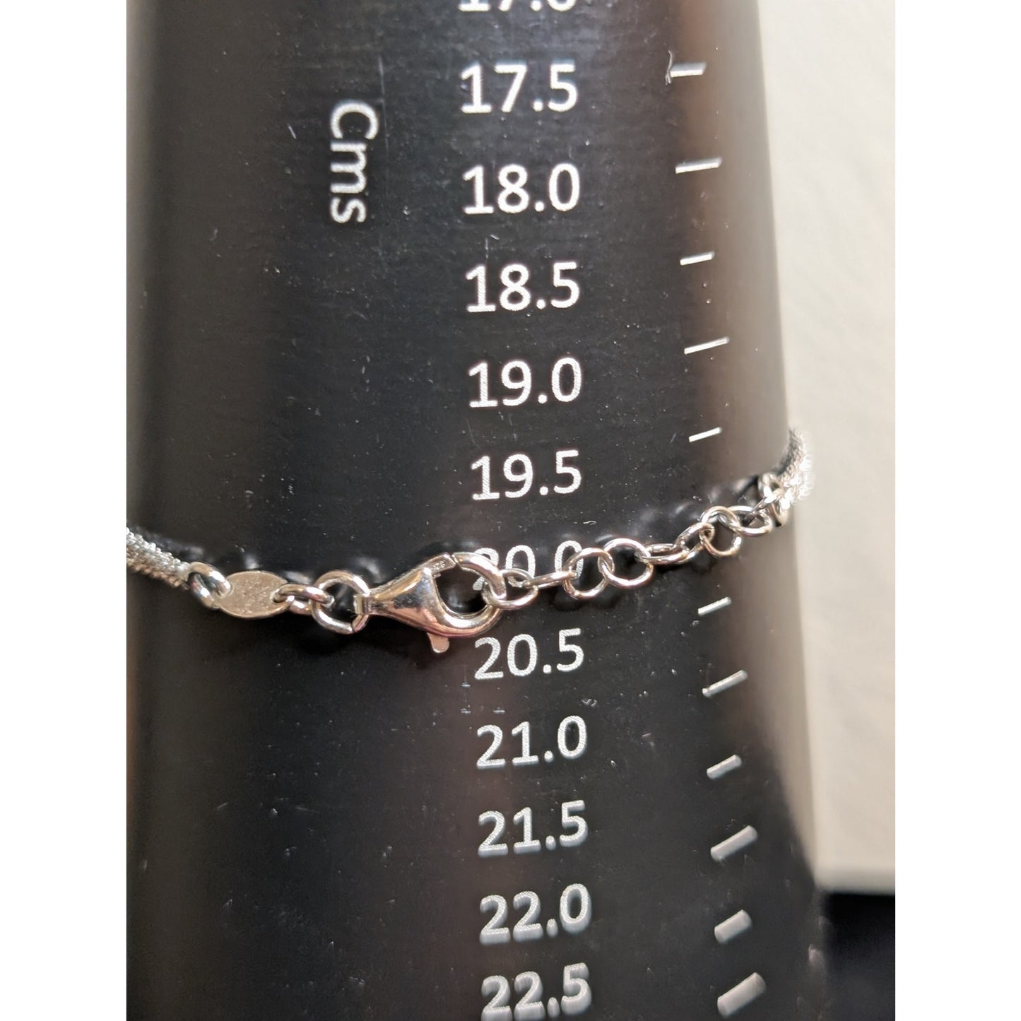 VTG Dyadema 925 Italy Sterling Silver Crystal Bar Chain Bracelet 7"-8" Long