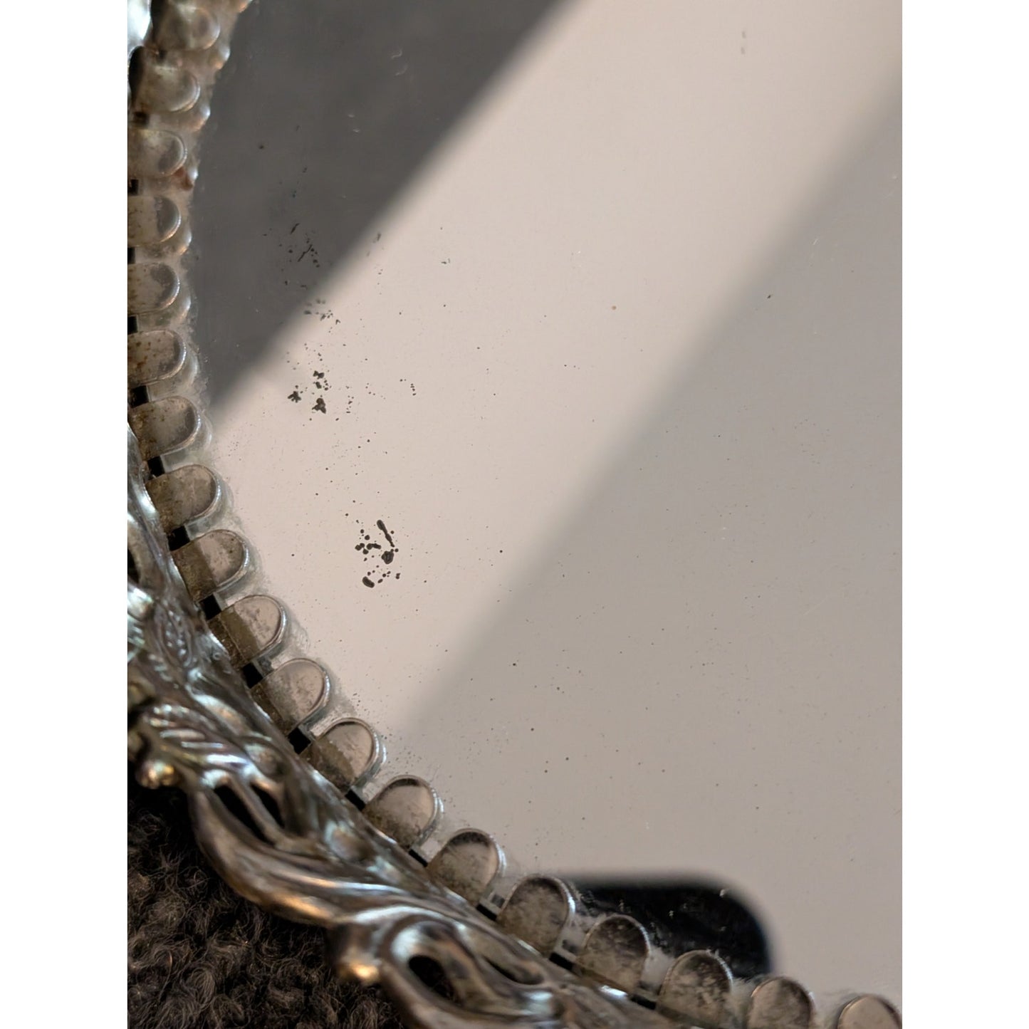 Vintage Hollywood Regency Filigree Vanity Mirror Wall Hanging Tray