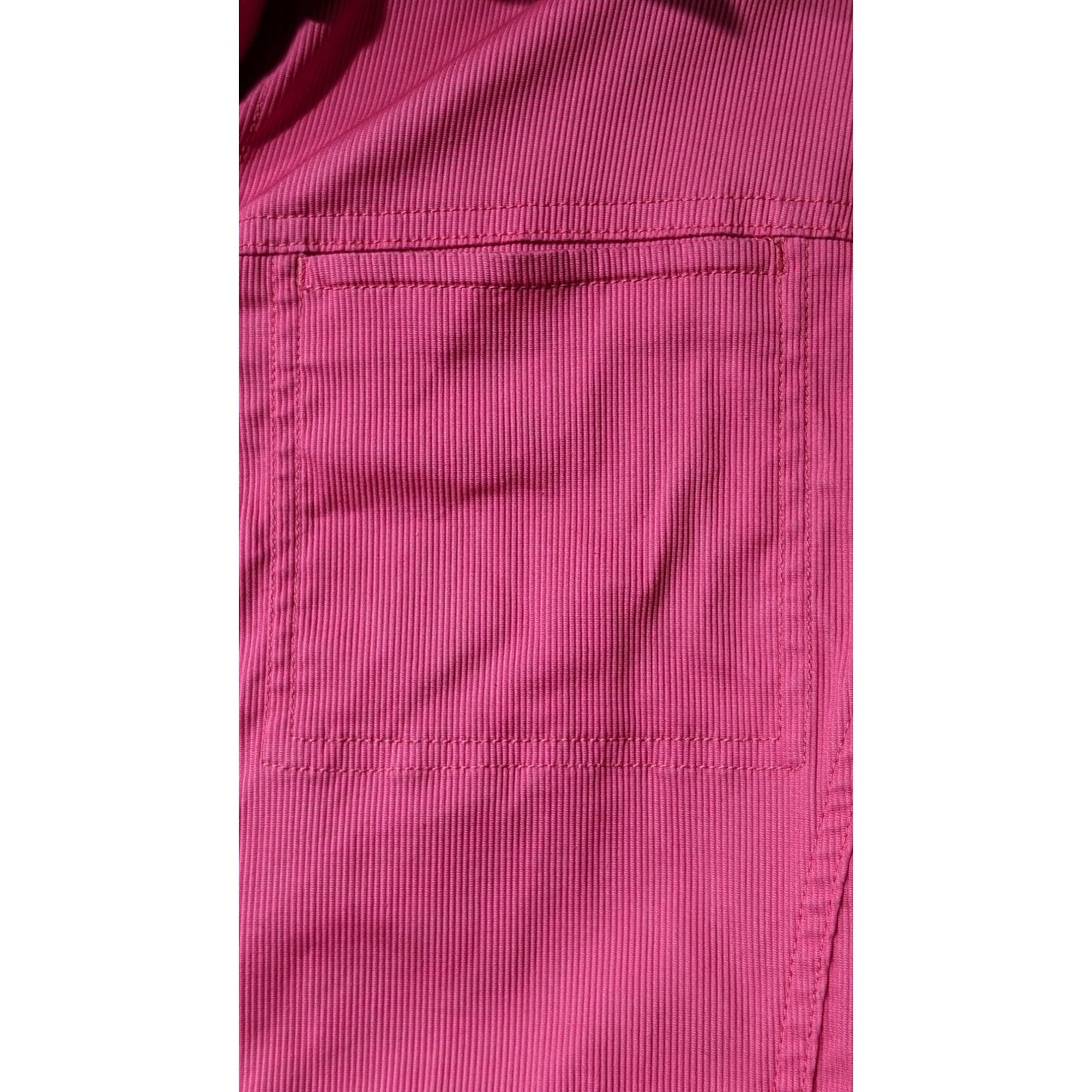 Jones New York Signature Pink/Salmon Cotton Stretch Button Up Jacket Womens Sz L