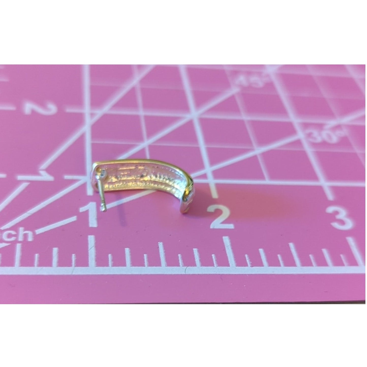 925 Sterling Silver Thailand Two Tone J Hoop Post Earrings