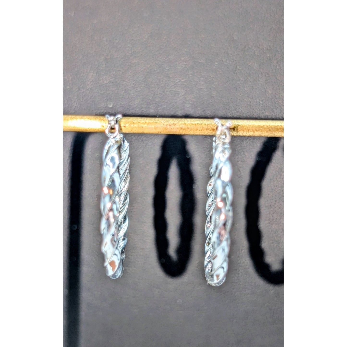 925 Sterling Silver Twisted Hoop Earrings