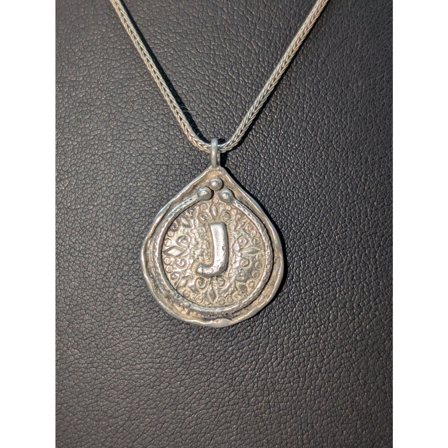 Vtg Silpada Didae 925 Sterling Made in Israel Initial 'J' Pendant 18" Necklace