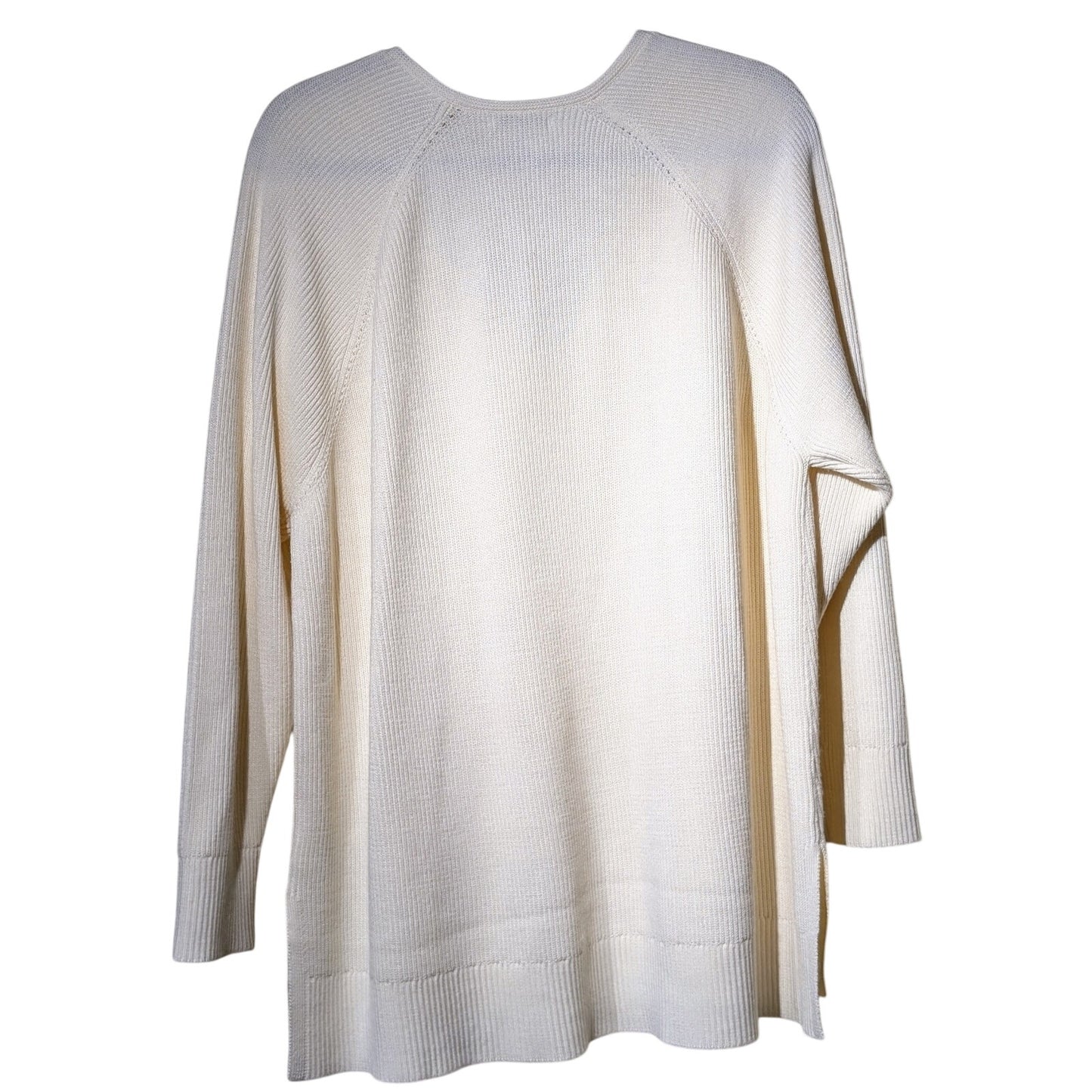 Athleta Hanover Pelican Cream Refined V-Neck Sweater Relaxed Fit Sweater Sz 2X