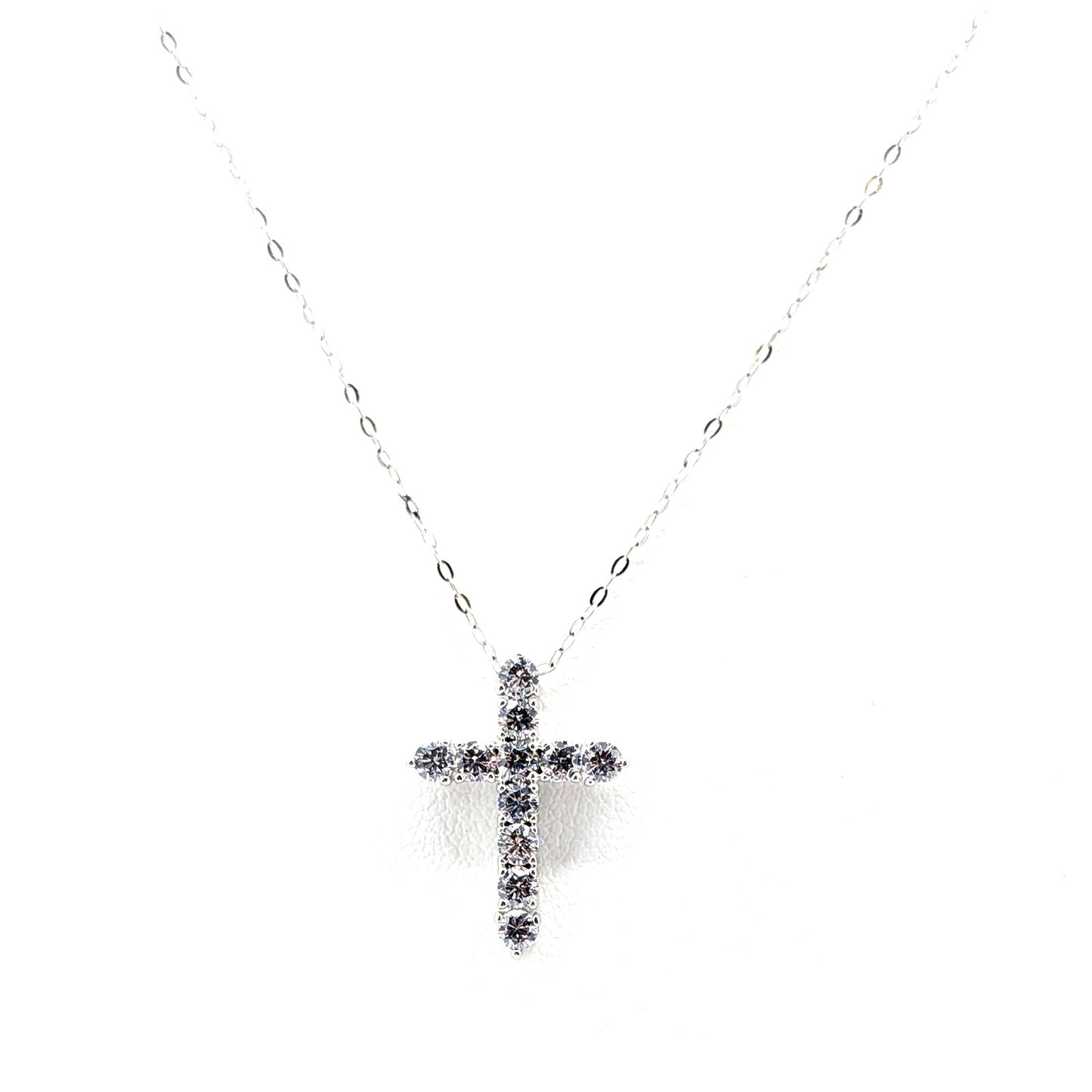 Eliot Danori $55 Silver Tone Sparkling Crystal Cross 16", 17", 18" Necklace NWOT