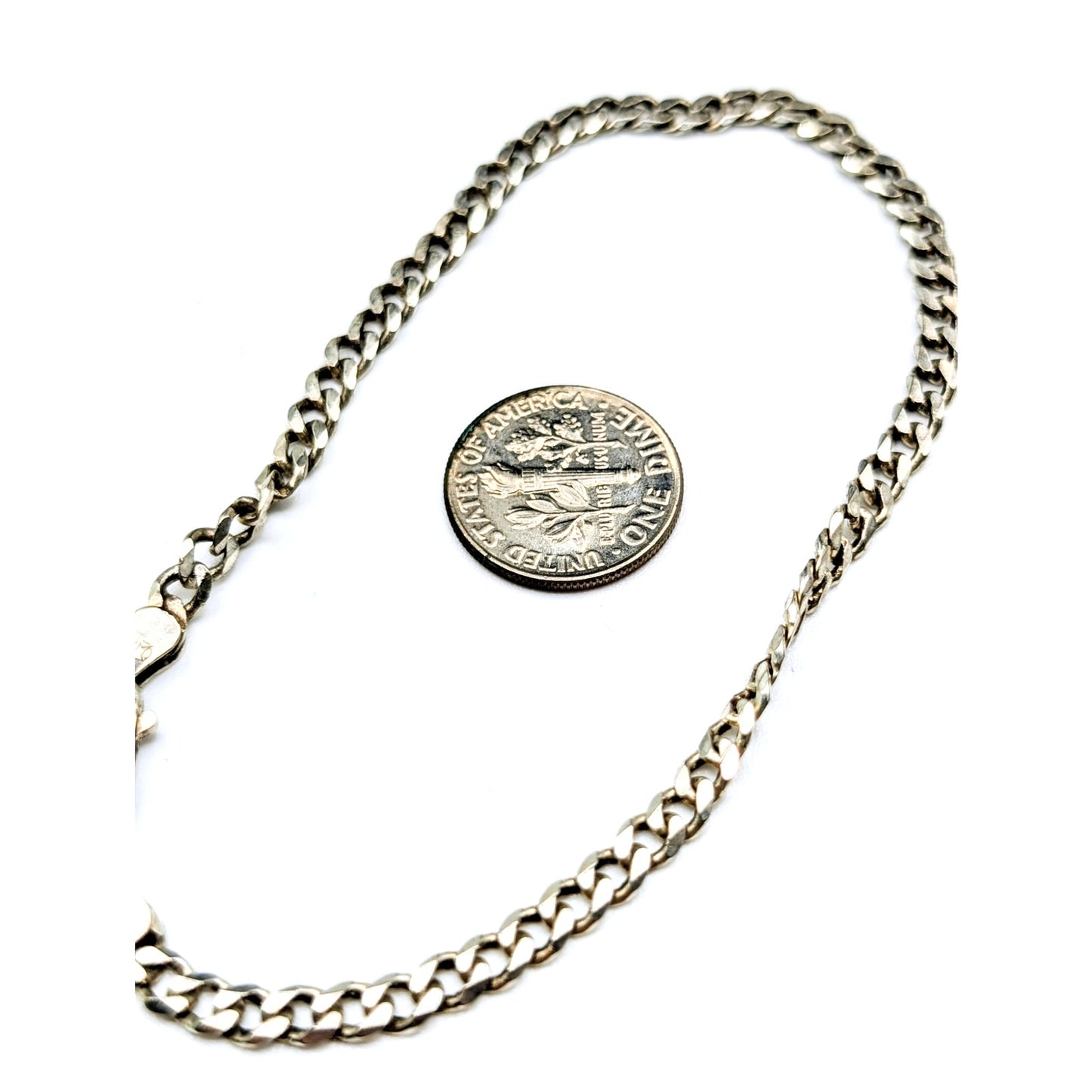 Vintage 925 Sterling Silver Italian Curb Chain Link Bracelet