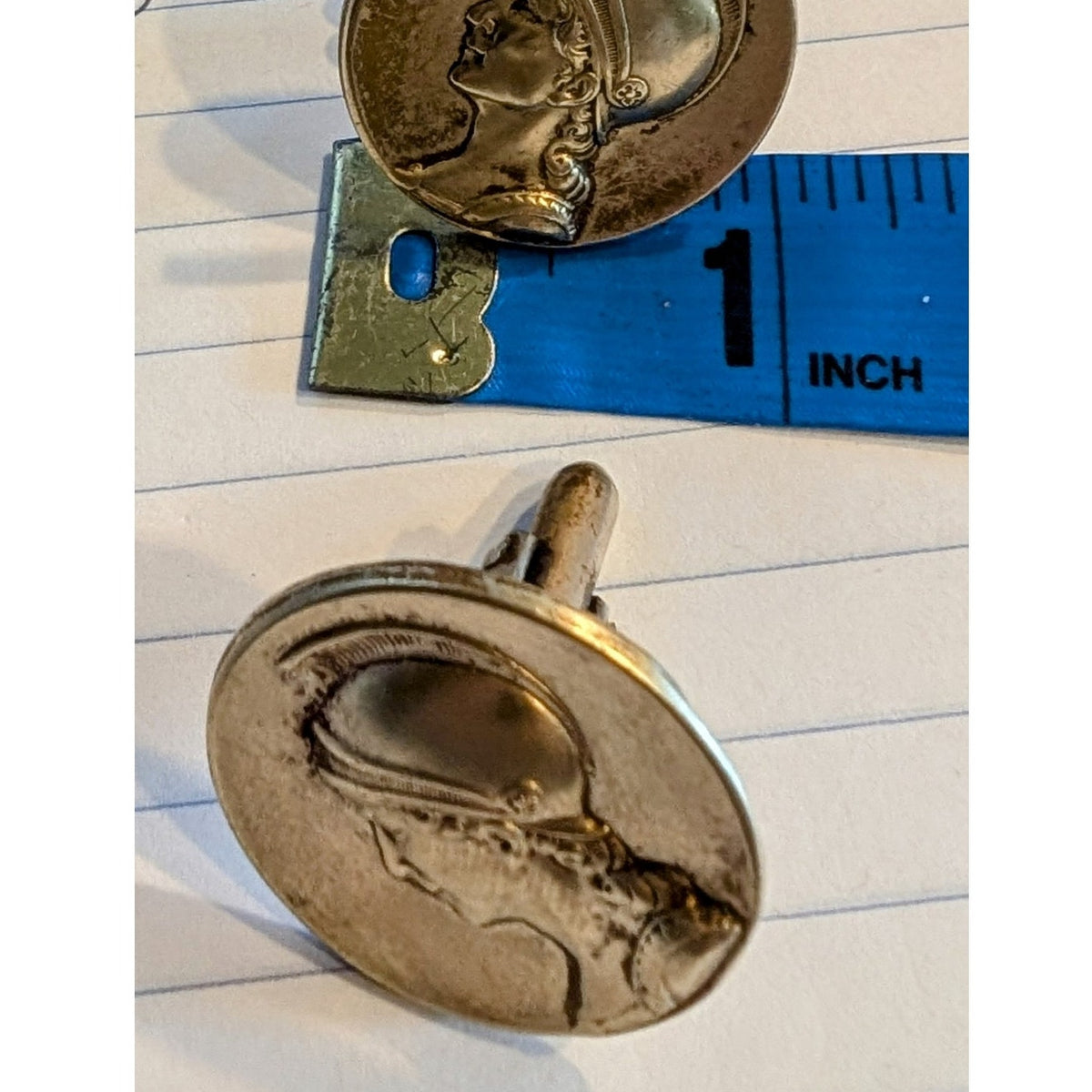 Vintage Roman Centurion Soldier Brass Cuff Links