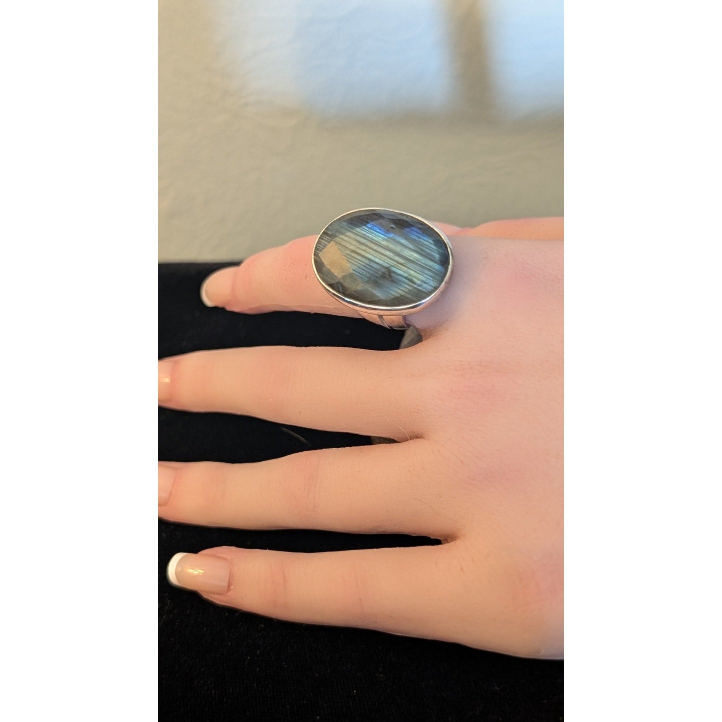 Stella & Dot Retired Odyssey Faceted Labradorite Sterling Adjustable Ring