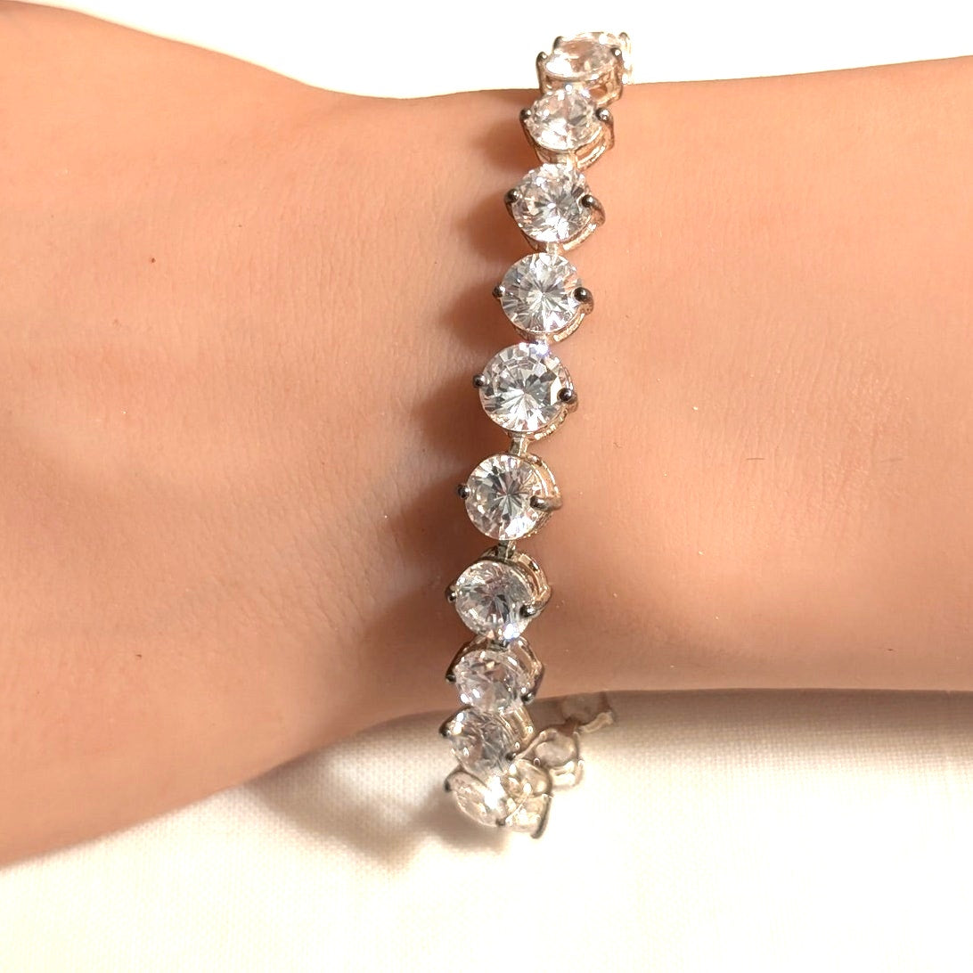 Gorgeous Graduated Large CZ 925 Sterling Silver Tennis Bracelet