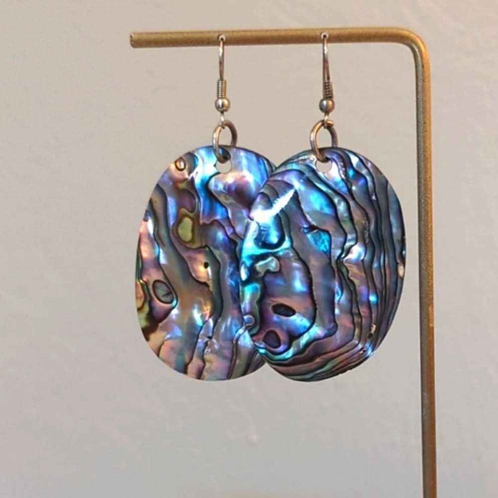 Abalone Gemstone Set--Necklace and Earrings