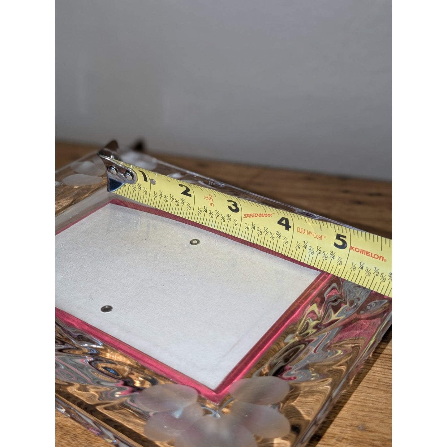 Vtg Princess House Heritage Romance Collection Crystal Flower Etched Frame