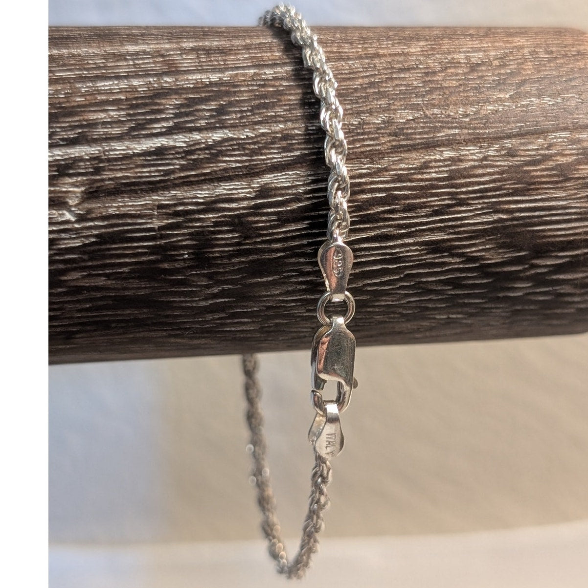 925 Italy Sterling Silver Rope Chain Bracelet
