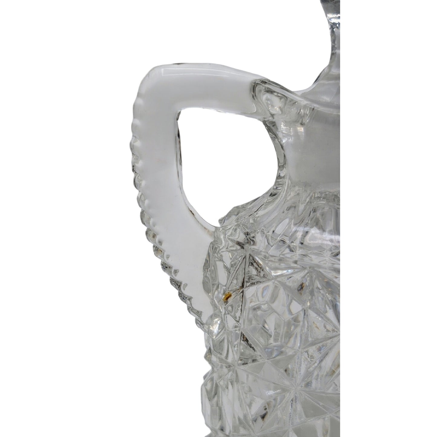 Vintage Clear Cut Glass Cruet W/ Damaged Stopper