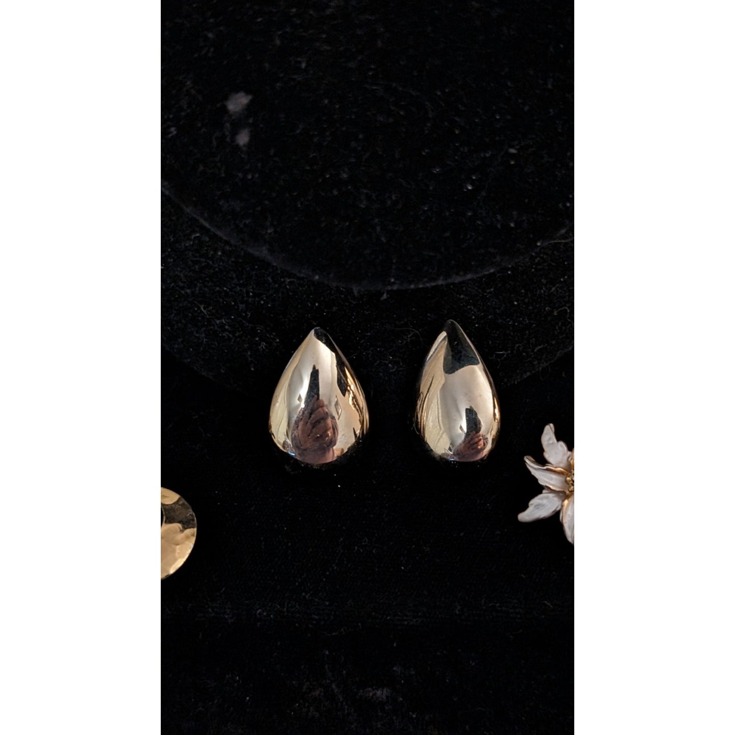 Four Pair Vintage Gold Tone Clip On Earrings