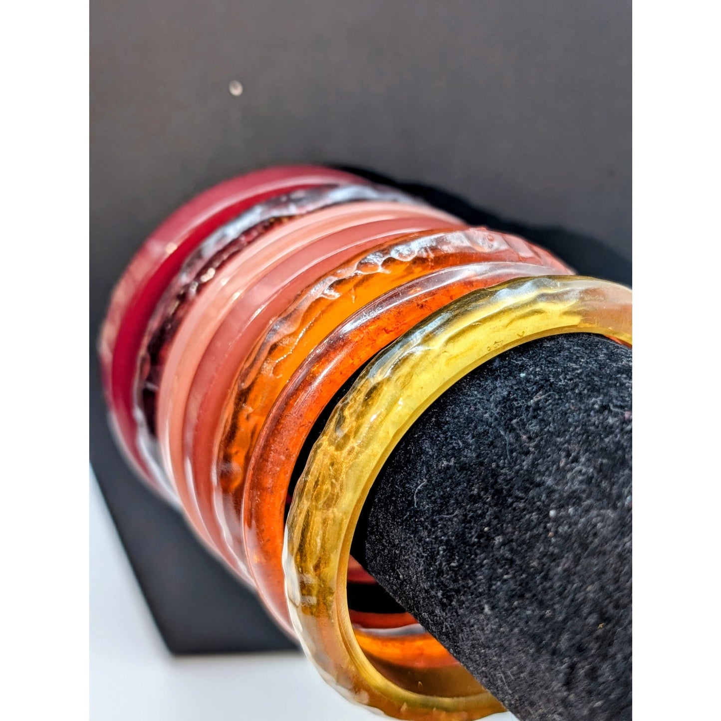 Stack of Eight Fall Colors Bangle Bracelets