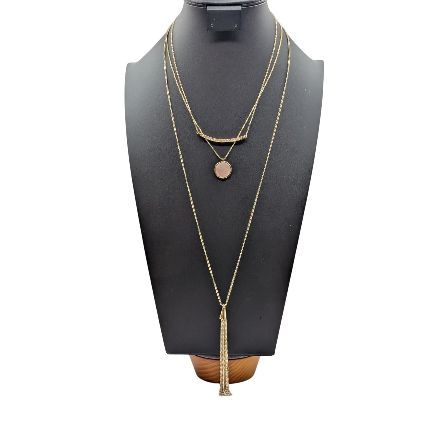 Lot of Three Gold Tone Layered Necklaces