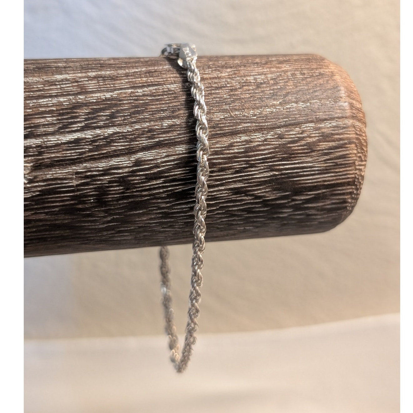 925 Italy Sterling Silver Rope Chain Bracelet