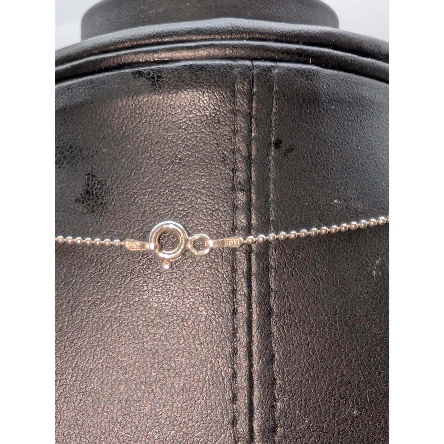 Vintage 925 Sterling Silver CZ Flower Pendant Bead Ball Chain 16" Necklace