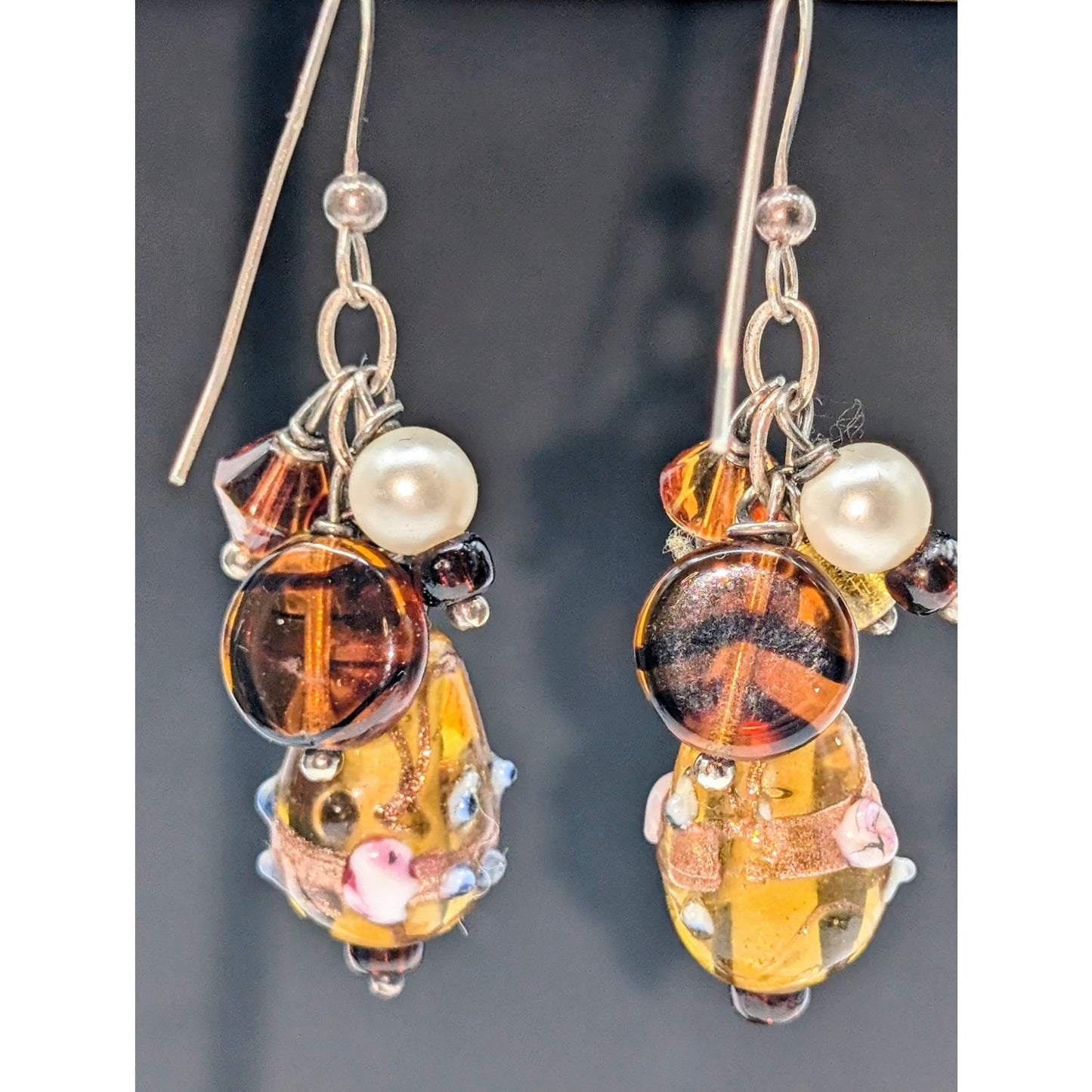 Murano Glass Multi-Dangle Bead Earrings