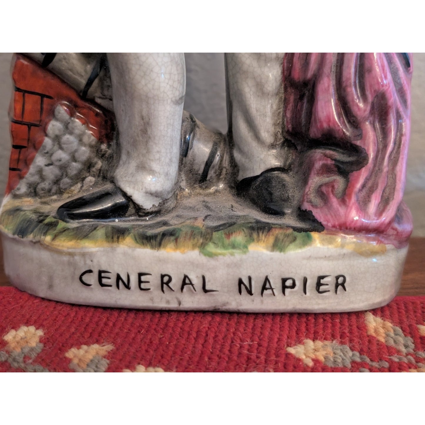 Antique 1850 Unmarked Staffordshire 'Ceneral Napier' Misspelled 10.5" Figurine