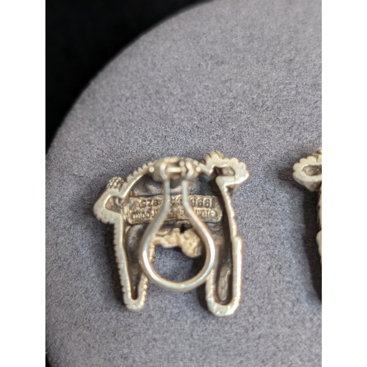 RARE! Signed Barry Kieselstein-Cord Sterling Alligator Omega Clip On Earrings