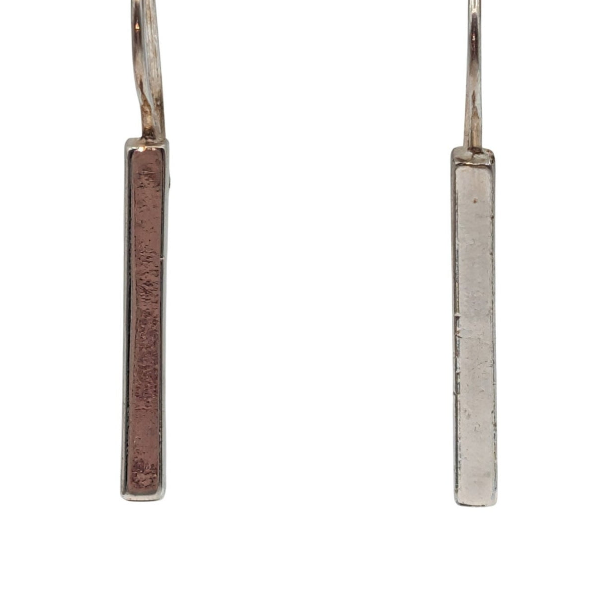 Silver Tone Bar Wire Earrings