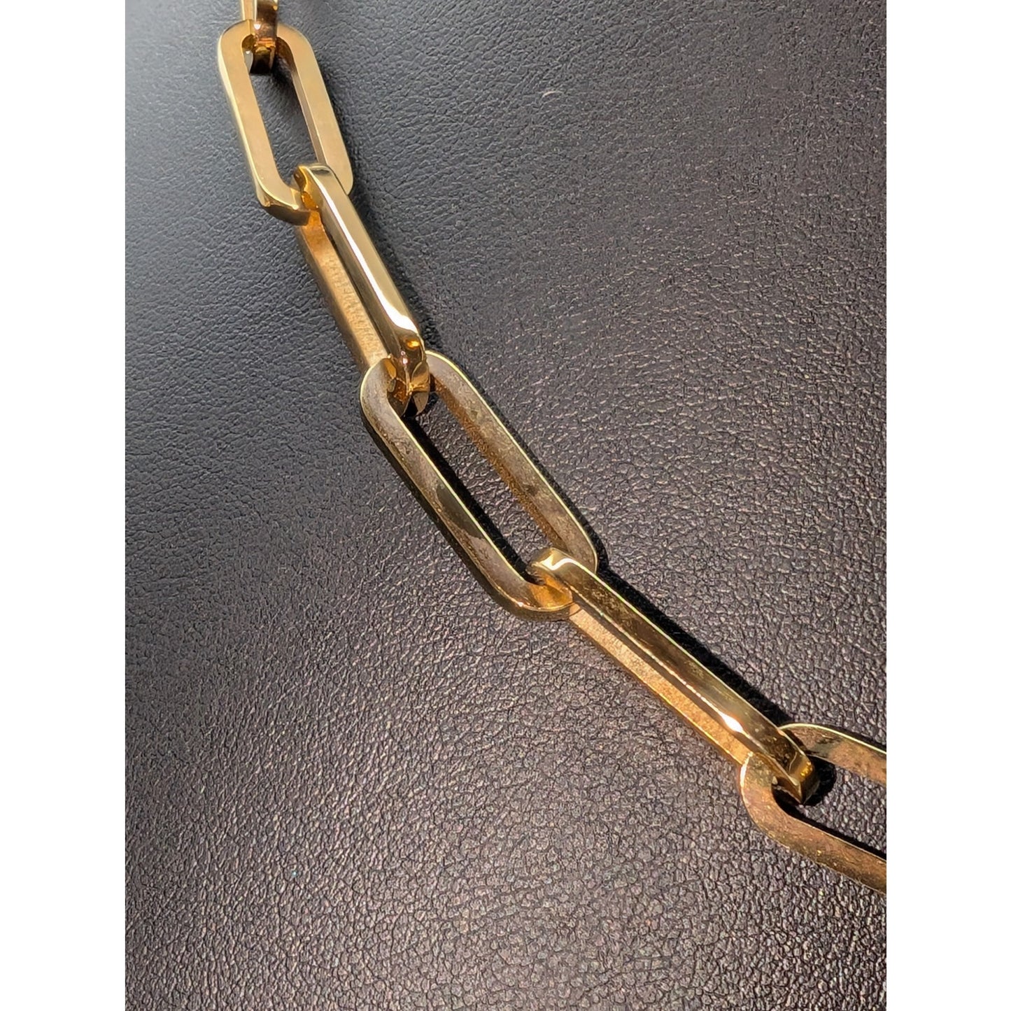 16"-18.5" Victoria Emerson 14K Plated Gold Tone Paperclip Chain Link Necklace