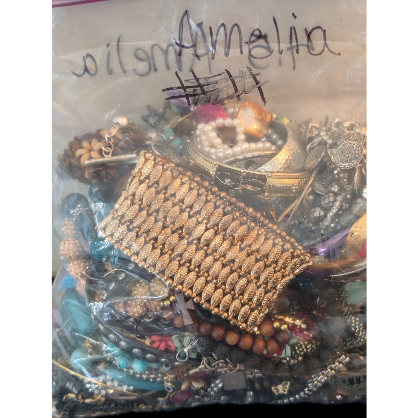 Jewelry Lot Amelia Bracelet Repurpose Bag 4 Plus Lbs Beads/Craft/Repurpose