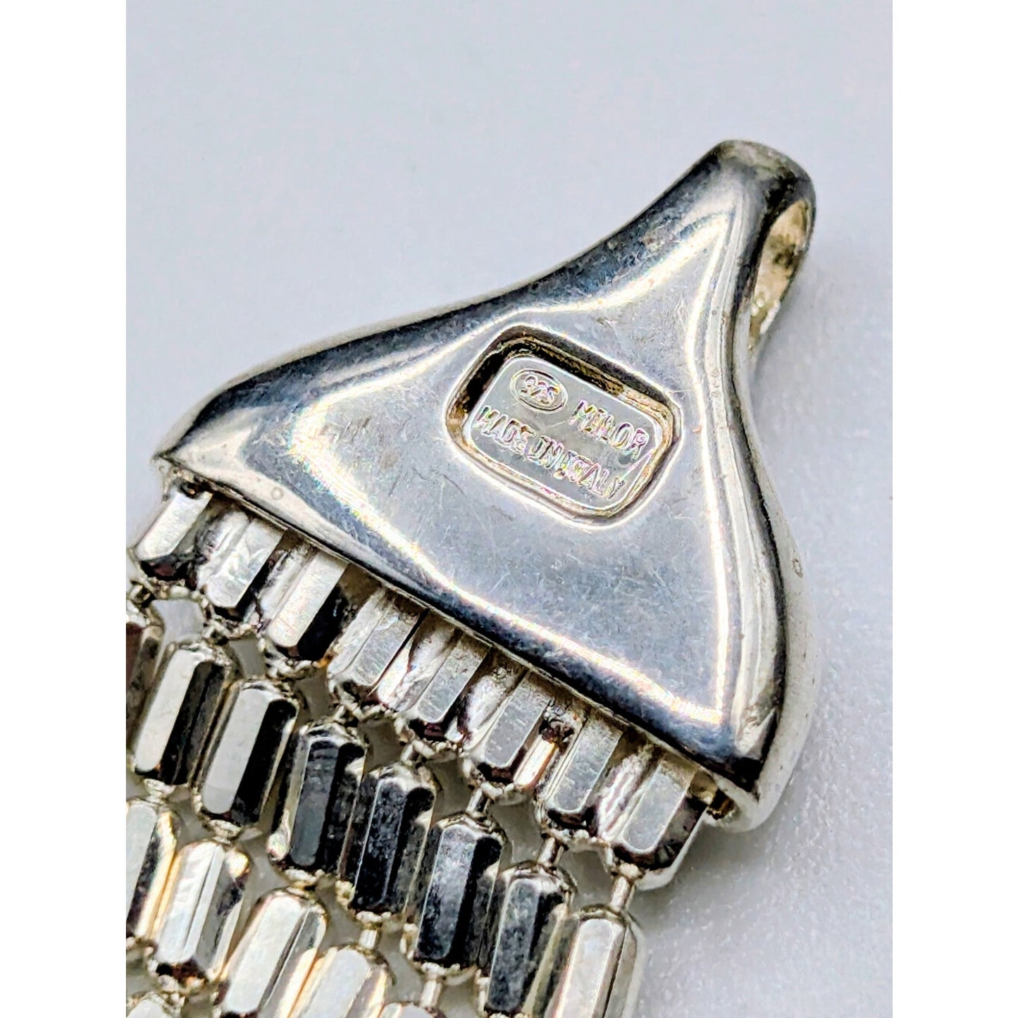 Milor Italy 925 Sterling Silver 8 Strand Chain Link Large Lobster Claw Bracelet