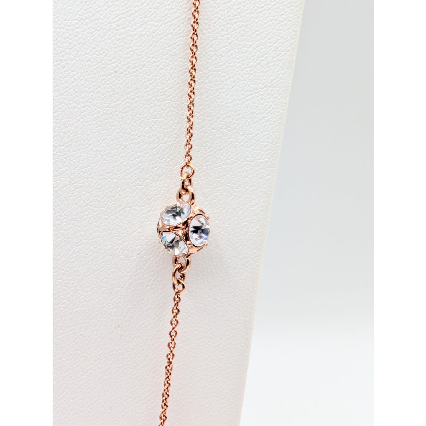 Kate Spade Rose Gold Tone & Crystal "Lady Marmalade Scatter Necklace" 32"-35"