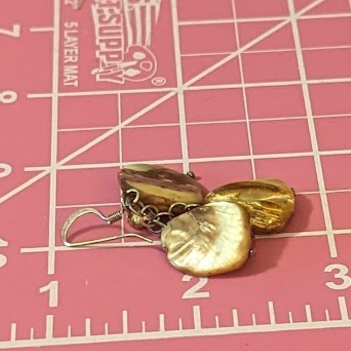 Brown Shell Waterfall Dangle Earrings