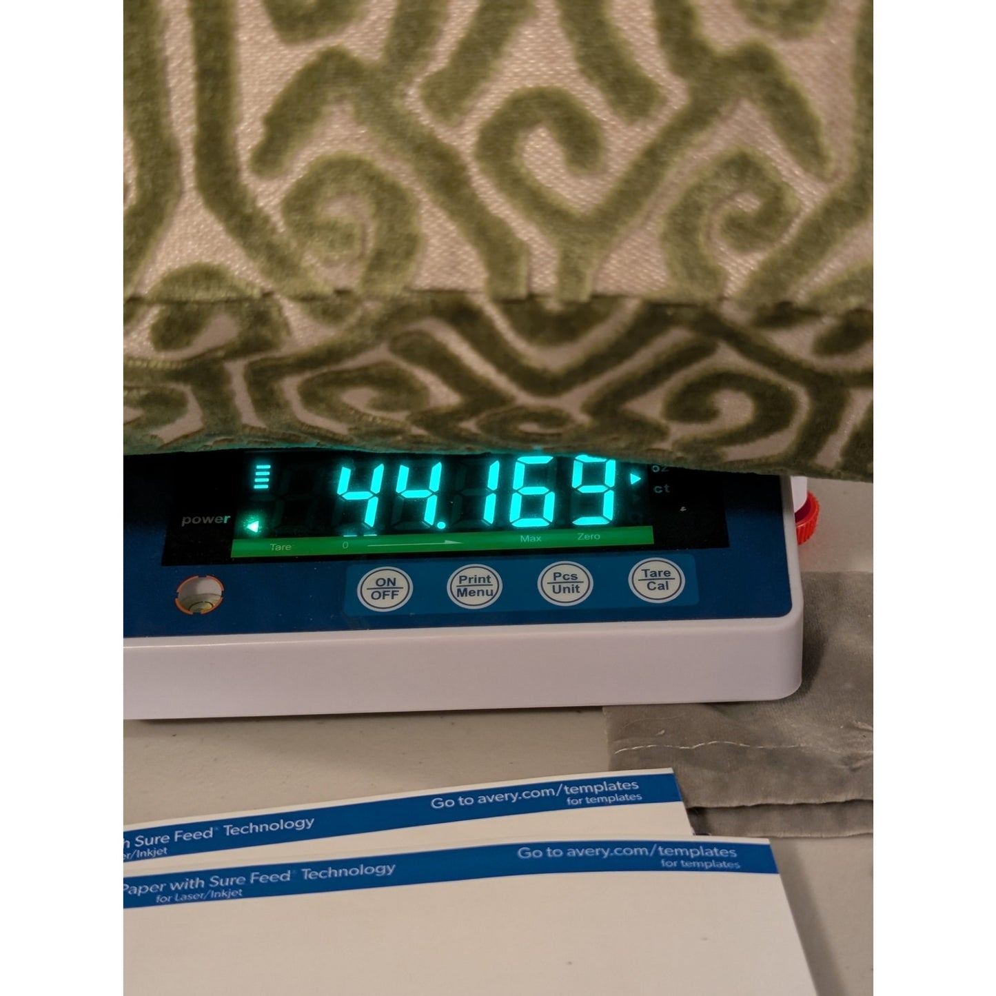 Sag Harbor Green Cut Velvet All Over Design Zippered Duck Feather Insert Pillow