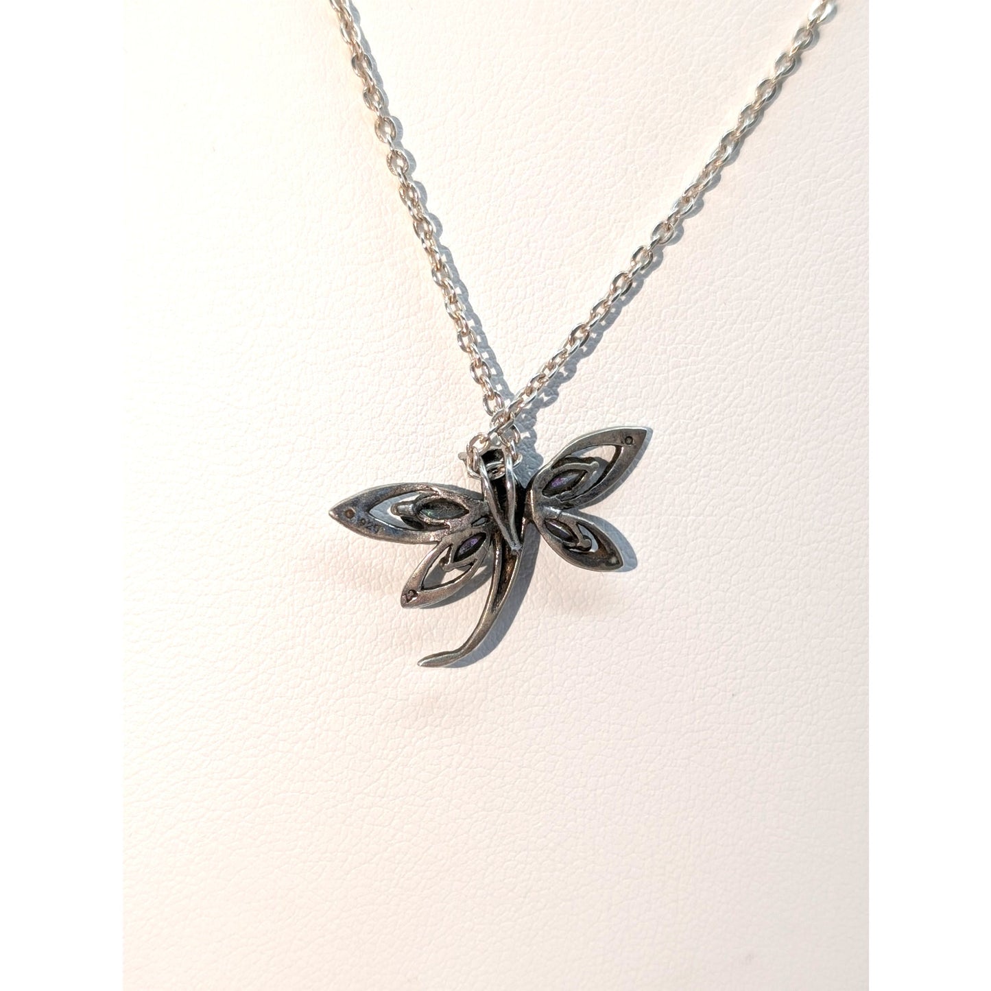 925 Sterling Silver Mystic Topaz & CZ Butterfly Pendant 20" Necklace