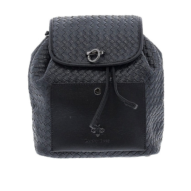 Lucky Bees Quilted Black Backpack