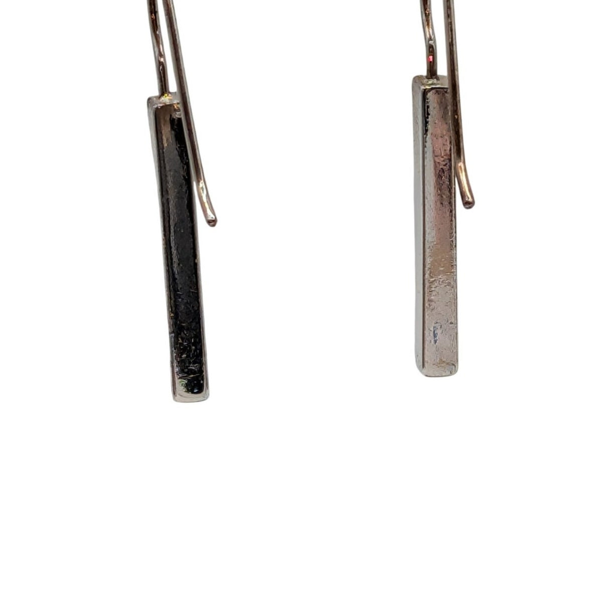Silver Tone Bar Wire Earrings
