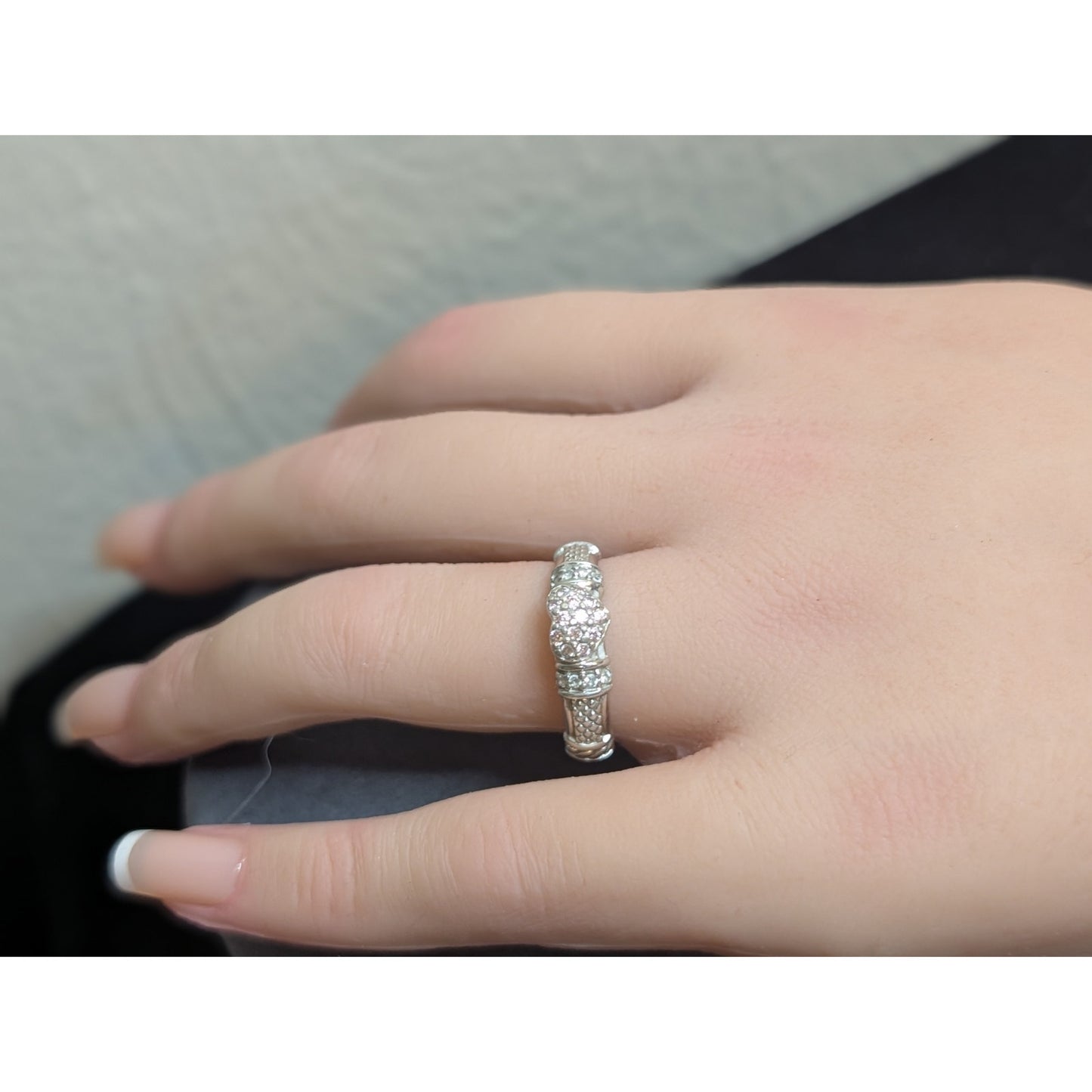 Genuine Judith Ripka Sterling Silver Pink Cz Heart 5.33mm Ring Size 7.75
