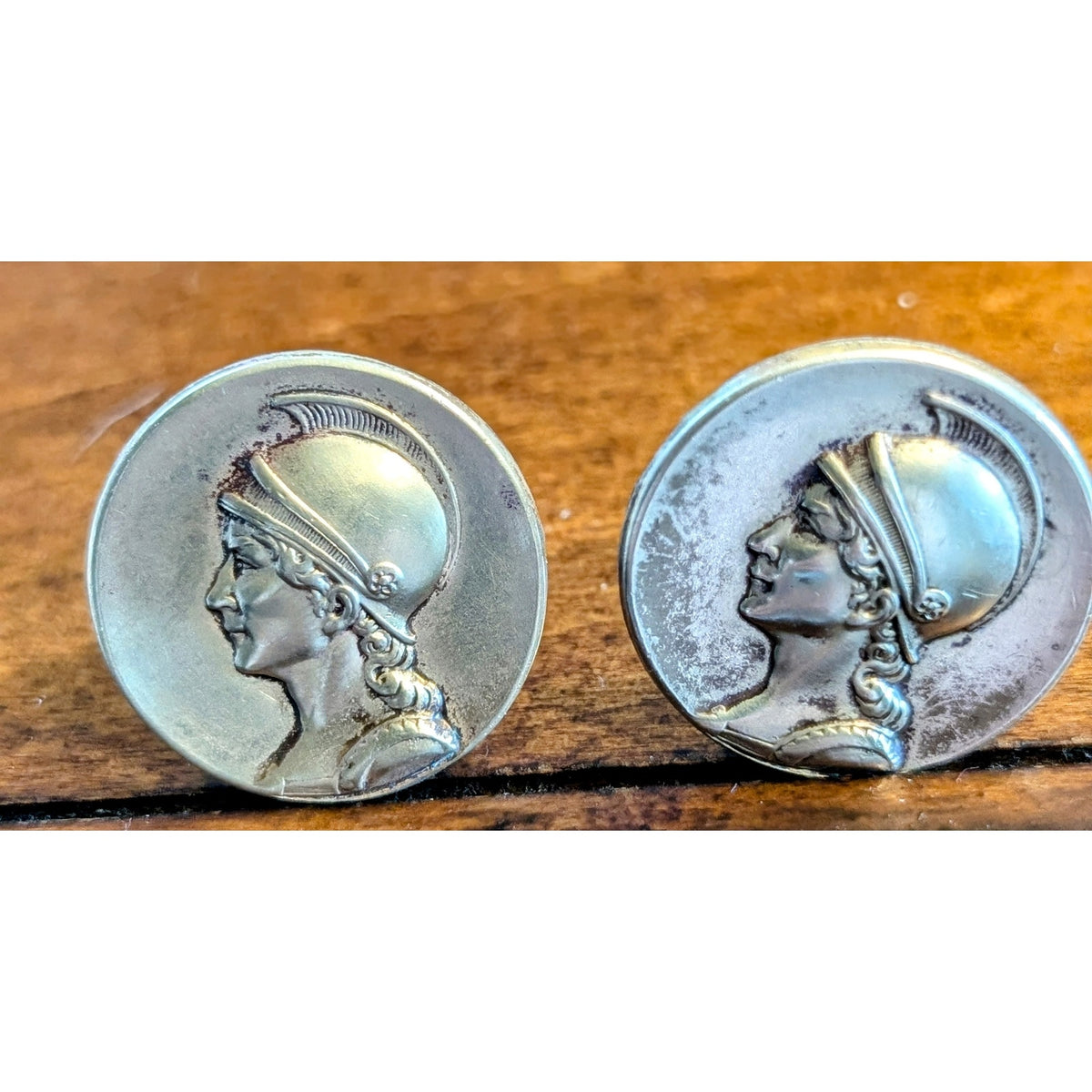 Vintage Roman Centurion Soldier Brass Cuff Links
