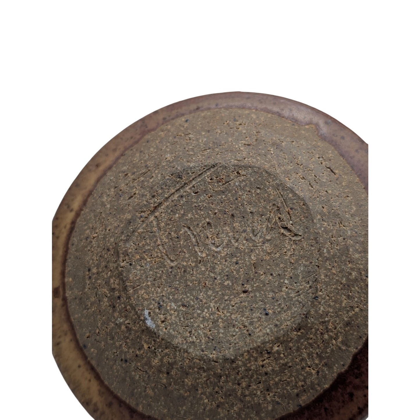 Artist Signed 'Trina' Chamber Stoneware Pottery Candle Holder