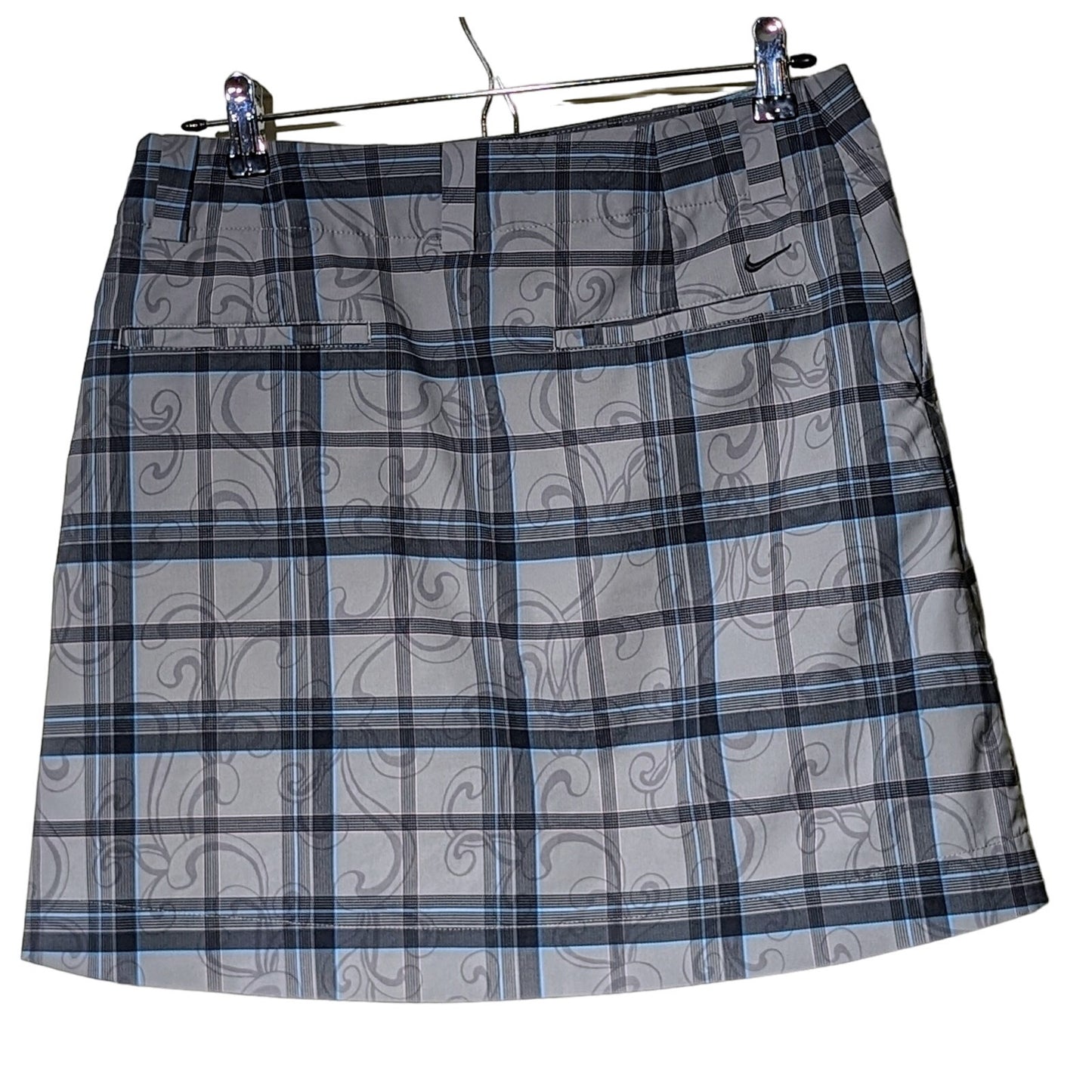Nike Gray Blue Plaid Dri-Fit Golf Skort Womens Size 6