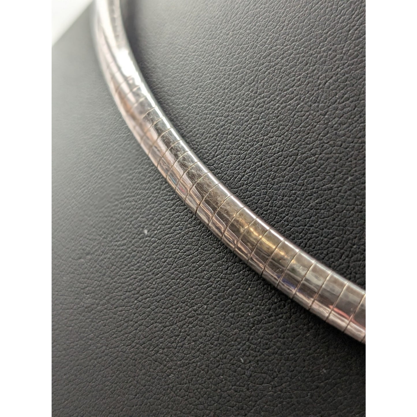 Vintage Silver Tone Omega Fold Over Clasp Necklace