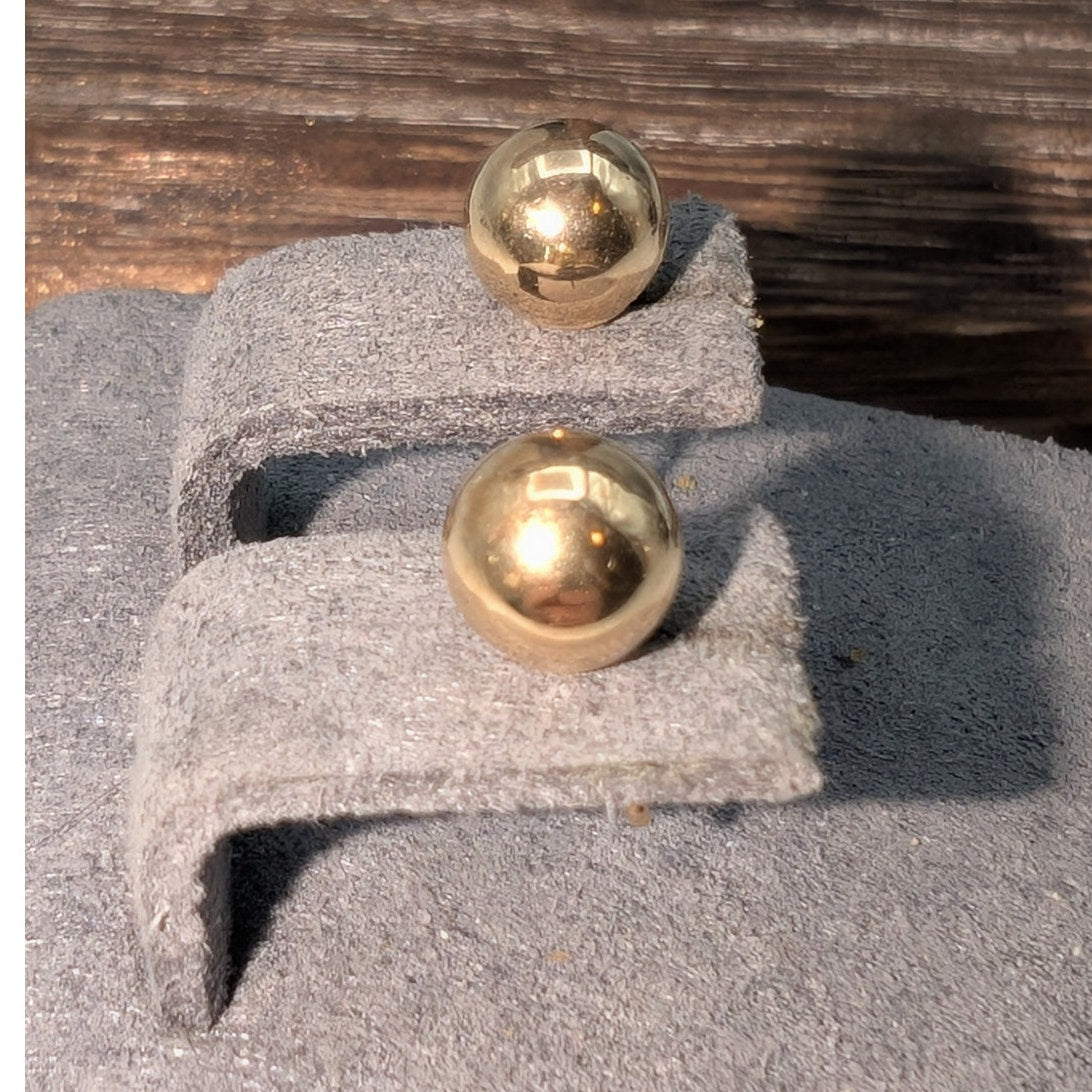 Marked 14K Gold 5mm Ball Stud Post Earrings