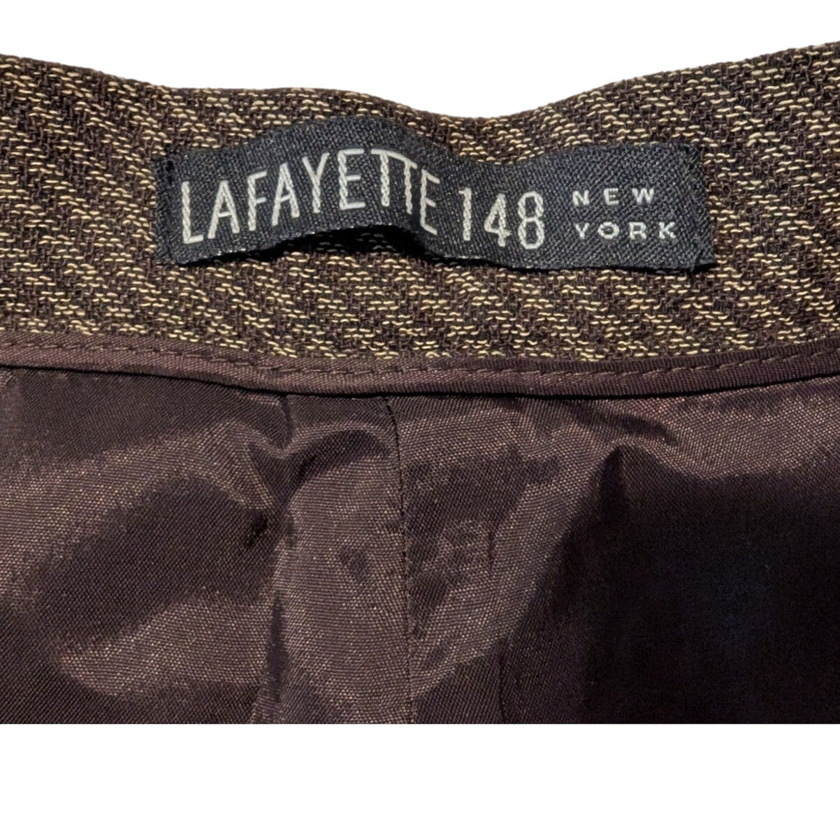 Lafayette 148 New York NWT Espresso Stripe Wool Blend Pant Suit Womens Size 10
