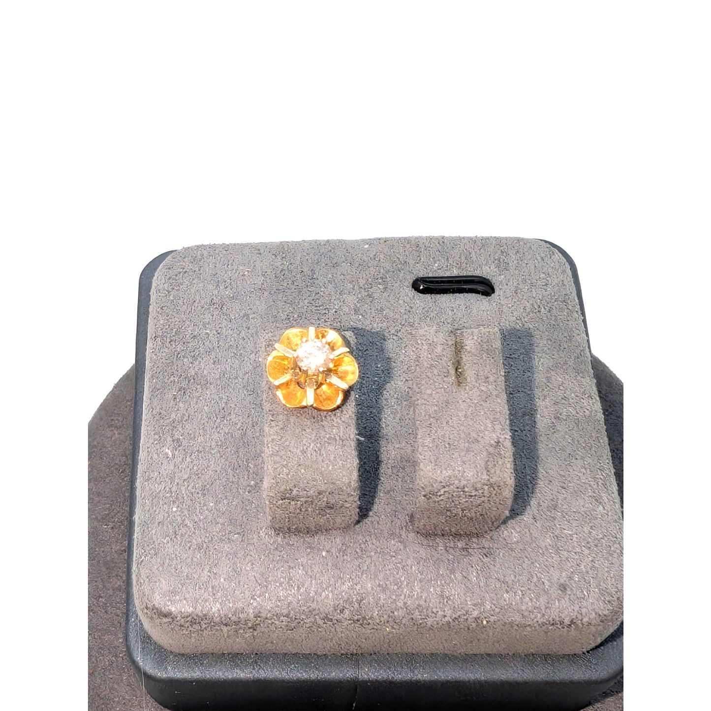 Single 14K Gold 4mm 1/2 Carat TDW Diamond Buttercup Ear Stud Earring .62g