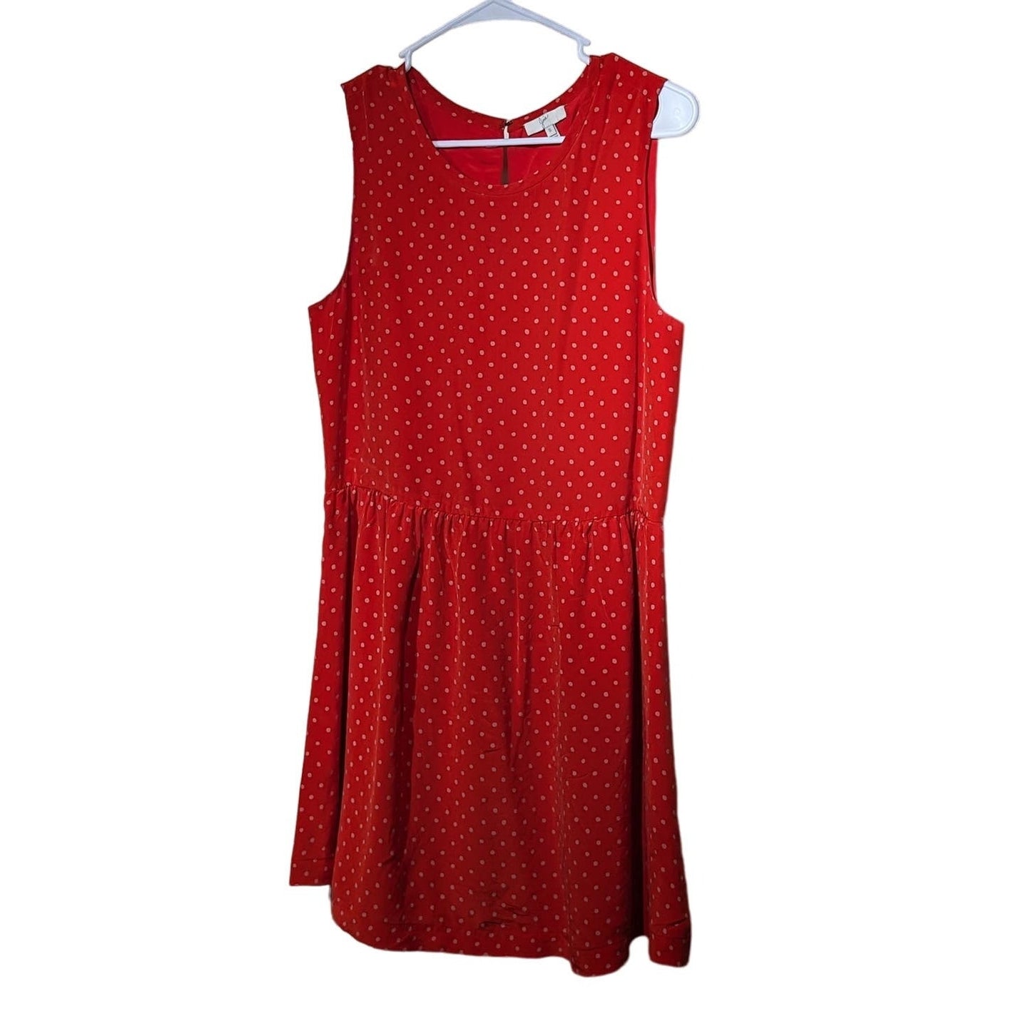 Joie Orange Silk Polka Dot Sleeveless Hook & Eye Open Back Short Dress  Sz S