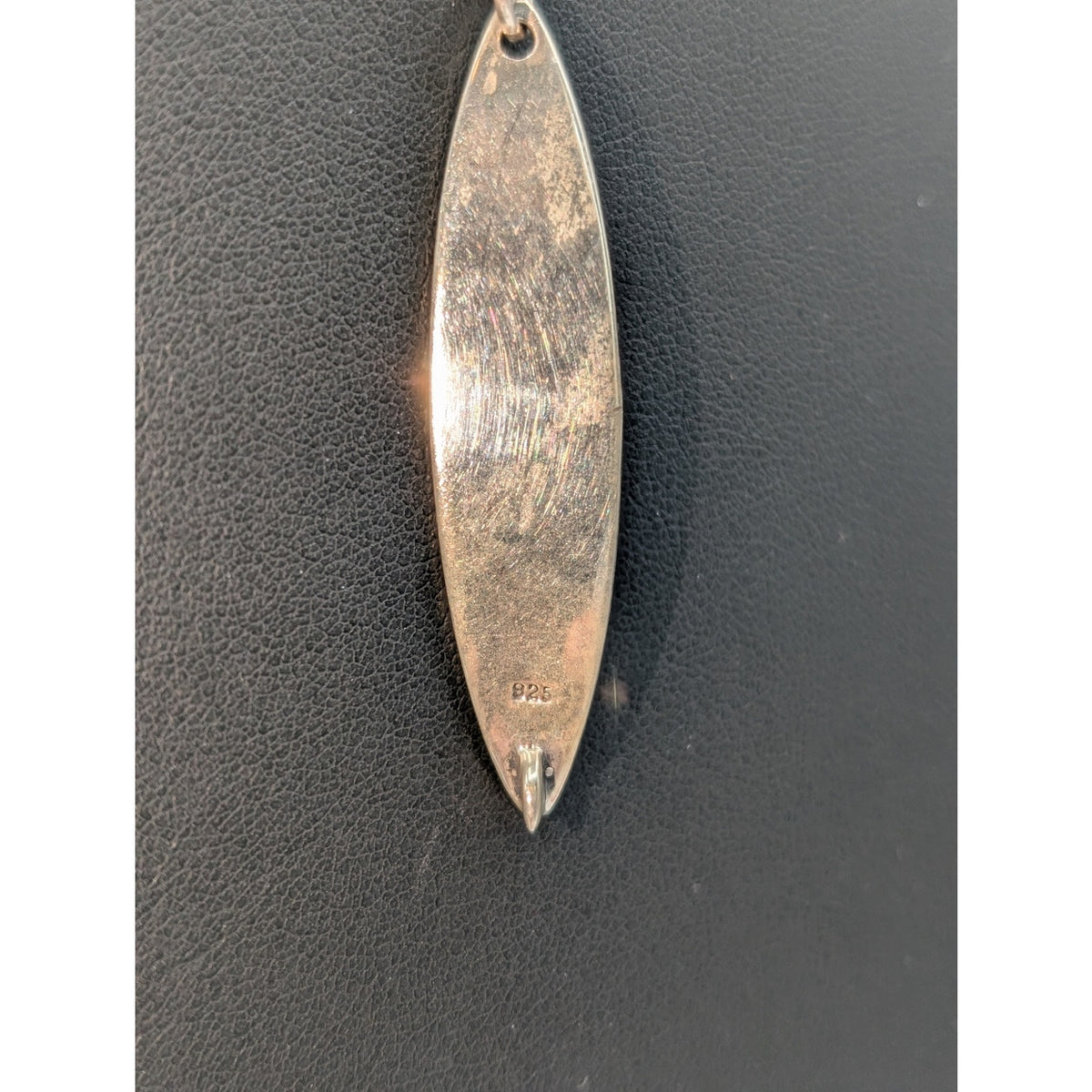Ezi Zino 925 Sterling  Yin Yang Surfboard Pendant 18" Figaro Chain Necklace