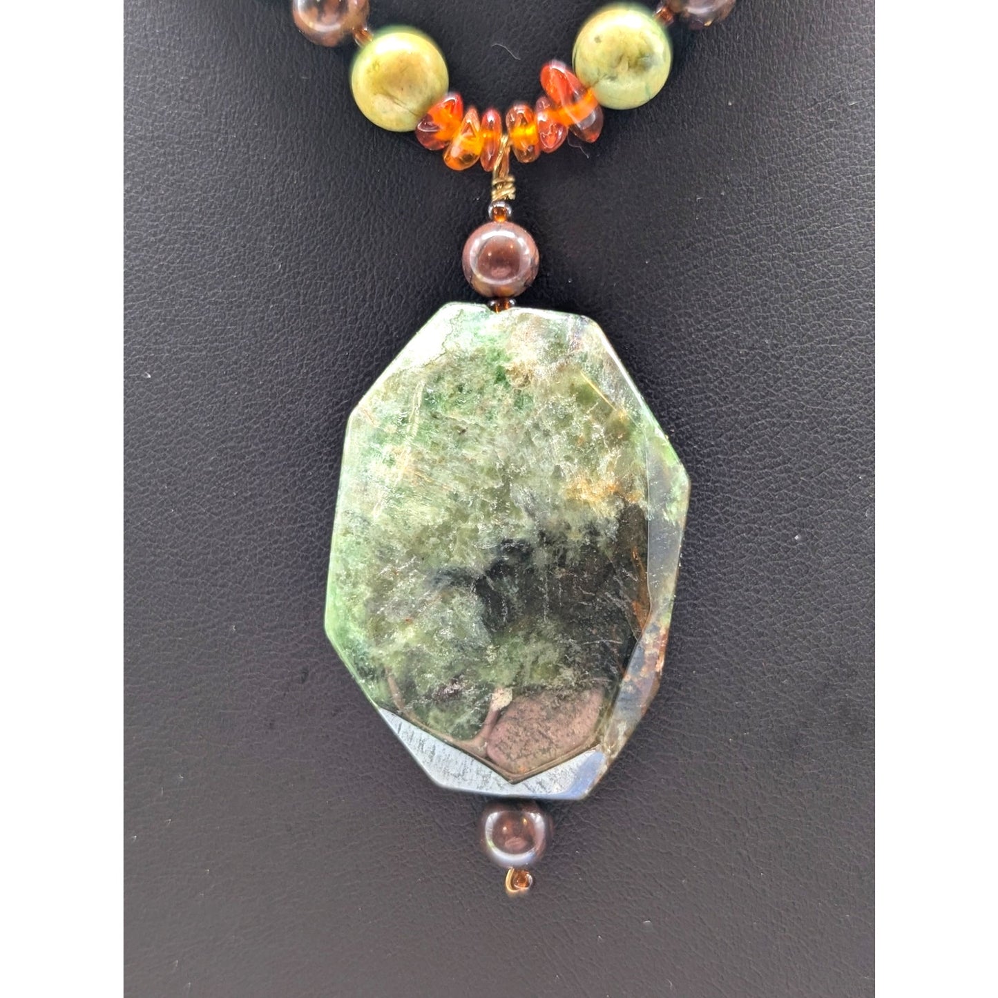Lot of Two Boho Glass & Stone Bead Necklaces