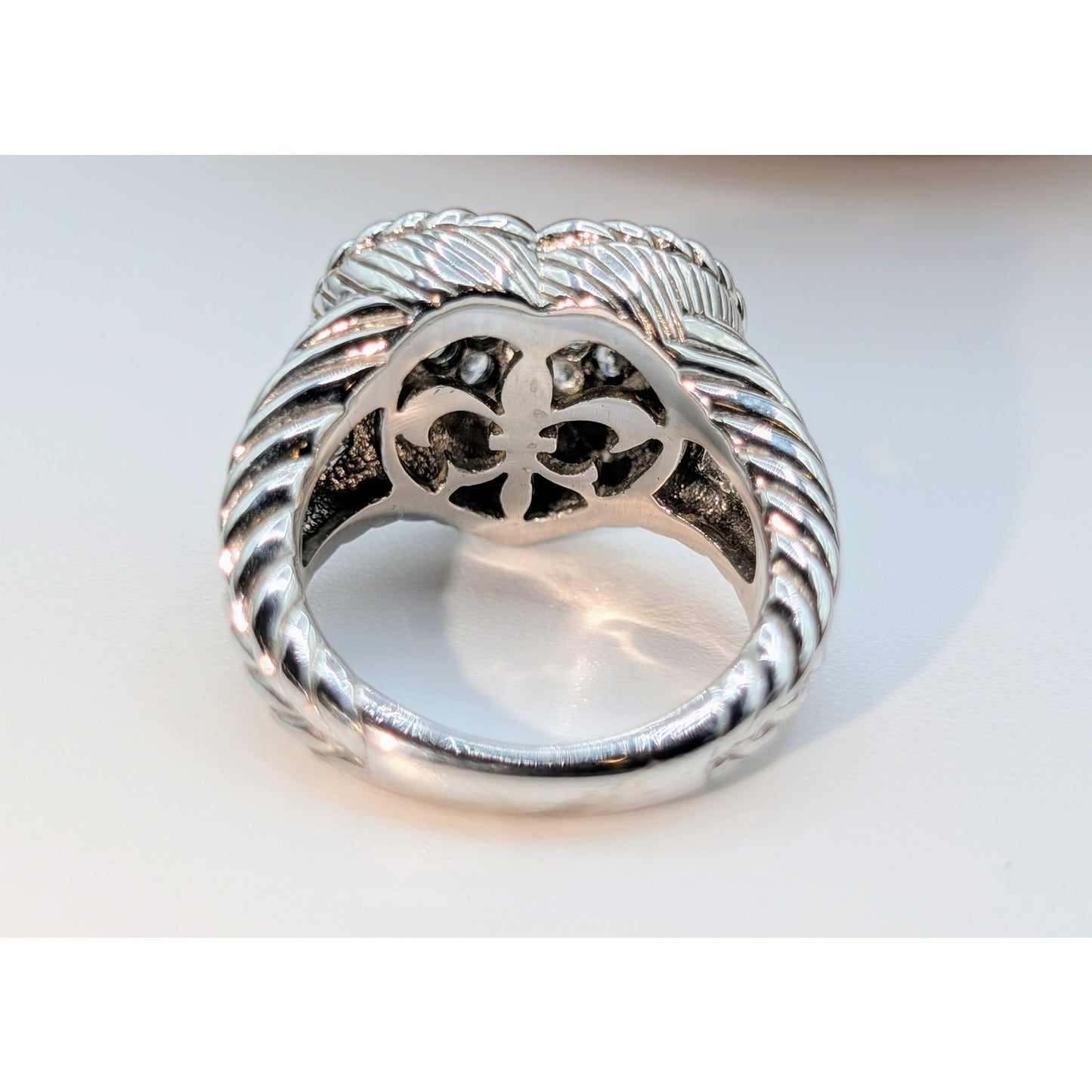Judith Ripka: Sterling Silver, CZ Heart 9.0 g Ring-Sz. 5.75