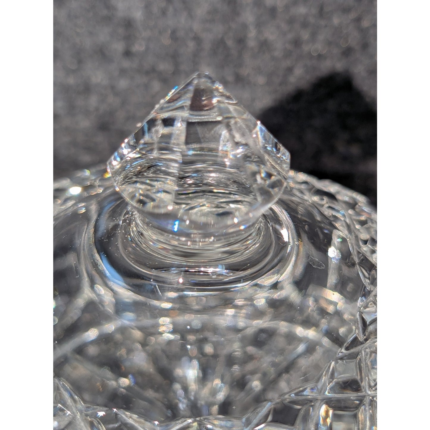 Vintage Diamond Cut 24% Lead Crystal Domed Cheese Plate
