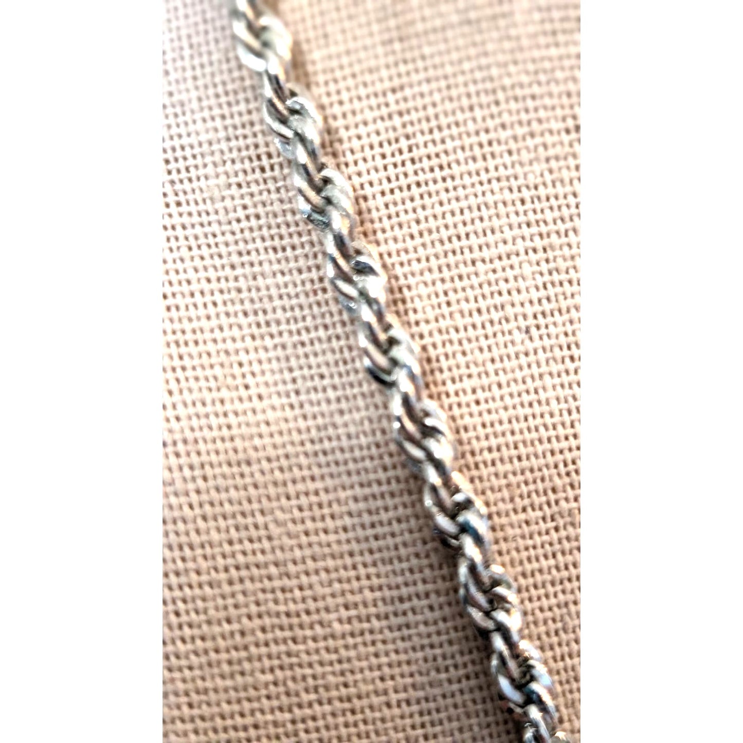 Vintage Marked Sterling 925 Rope Chain 24" Necklace